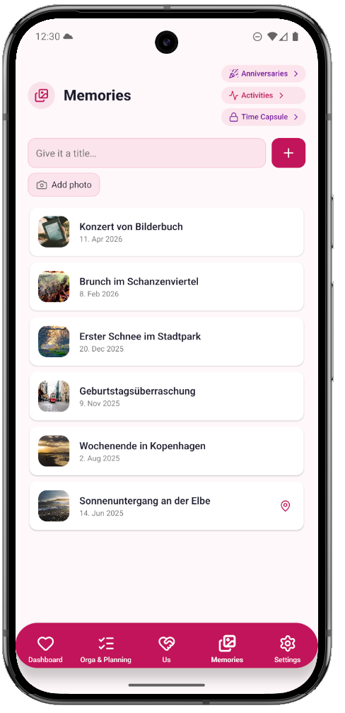 Screenshot: Erinnerungen